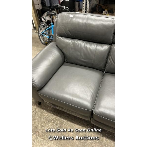 188 - GRACE DARK GREY LEATHER POWER RECLINING LARGE 2 SEATER SOFA / RRP: �1,149.99 / NO POWER / SIGNS OF U... 