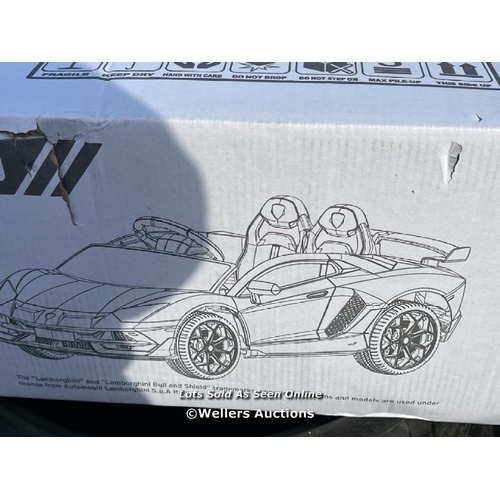 207 - LAMBORGHINI SVJ 12V KIDS ELECTRIC RIDE ON CAR SPORT RACING TOY RC FOR 3-8 YRS, NEW