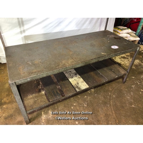 62 - TWO TIER INDUSTRIAL WORK BENCH, 80CM (H, TO TOP OF BENCH) X 75CM (D)180CM (W)