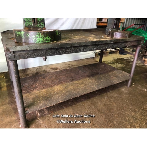 64 - SWEENEY AND BLOOKSWIDGE. FLY PRESS WITH WEIGHTS, ALSO INCL. THE BENCH IN IMAGE, BENCH IS 180CM (W) X... 