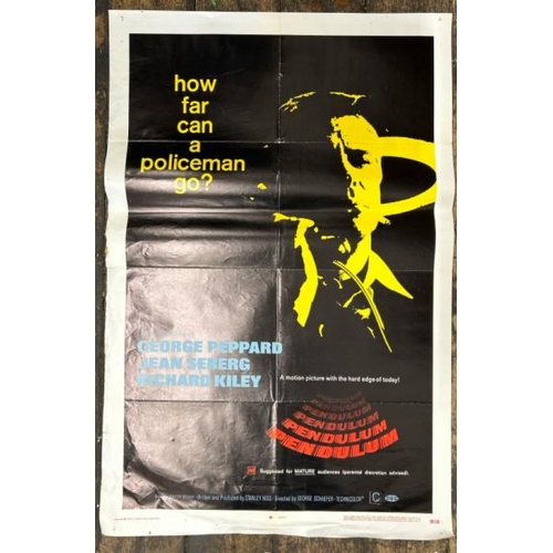 613 - PENDULUM, GEORGE PEPPARD, JEAN SEBERG, RICHARD KILEY, ORIGINAL FILM POSTER, 69/30, 68CM W X 104CM H