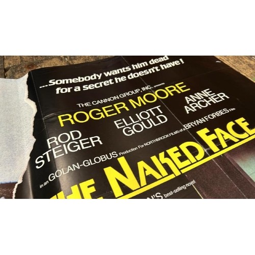 618 - THE NAKED FACE STARRING ROGER MOORE, ORIGINAL FILM POTER, PRINTED IN ENGLAND BY W. E. BERRY LTD BRAD... 