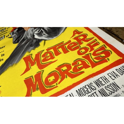 621 - A MATTER OF MORALS, ORIGINAL FILM POSTER, PRINTED IN THE USA, 68.5CM W X 104.5CM H