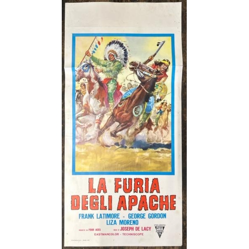 623 - LA FURI DEGLI APACHE, ORIGINAL FILM POSTER, 33.5CM W X 70CM H