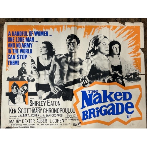 625 - THE NAKED BRIGADE STARRING SHIRLEY EATON, ORIGINAL FILM POSTER, WITH SOME TEARS, 102CM W X 76CM H, A... 