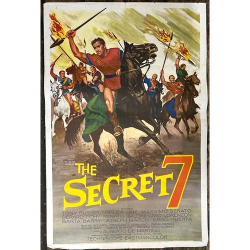 630 - THE SECRET 7, ORIGINAL FILM POSTER, LITHO IN THE USA, 66/113, 68.5CM W X 104CM H