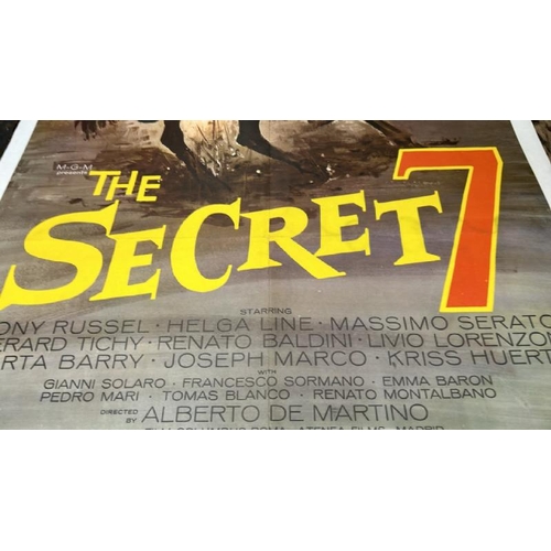 630 - THE SECRET 7, ORIGINAL FILM POSTER, LITHO IN THE USA, 66/113, 68.5CM W X 104CM H