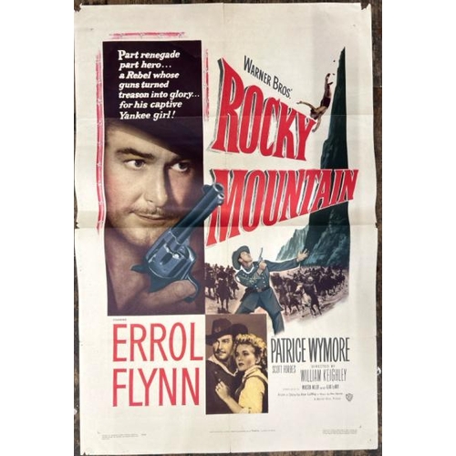 633 - ROCK MOUNTAIN STARRING ERROL FLYNN AND PATRICE WYMORE, ORIGINAL FILM POSTER, 50/559, LITHO IN USA, 6... 