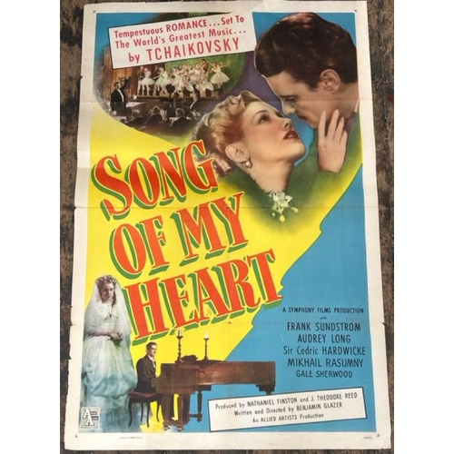 640 - SONG OF MY HEART, ORIGINAL FILM POSTER, 69CM W X 104CM H