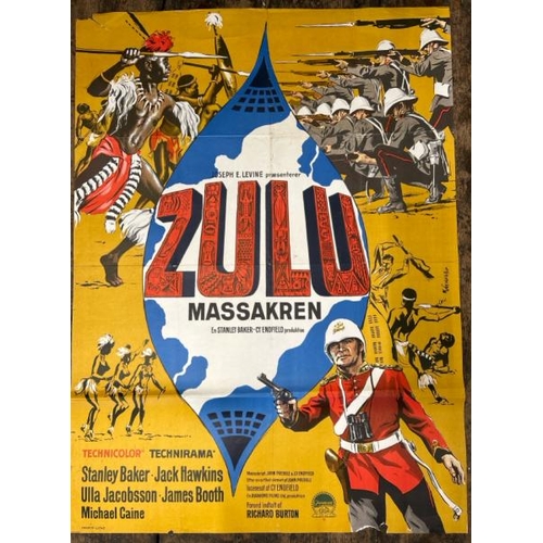 641 - ZULU, ORINGAL FILM POSTER, 62.5CM W X 85CM H