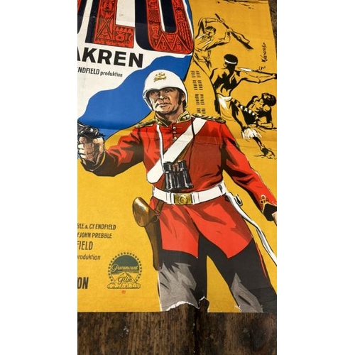 641 - ZULU, ORINGAL FILM POSTER, 62.5CM W X 85CM H