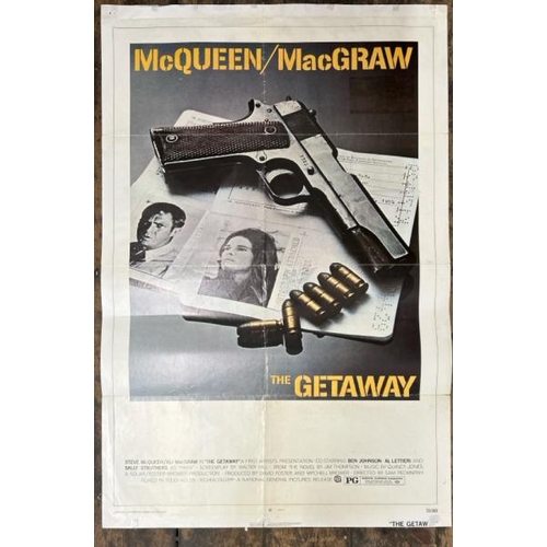 642 - THE GETAWAY STARRING STEVE MCQUEEN AND ALI MACGRAW, ORGINAL FILM POSTER, 72/367, LITHO IN THE USA, 6... 