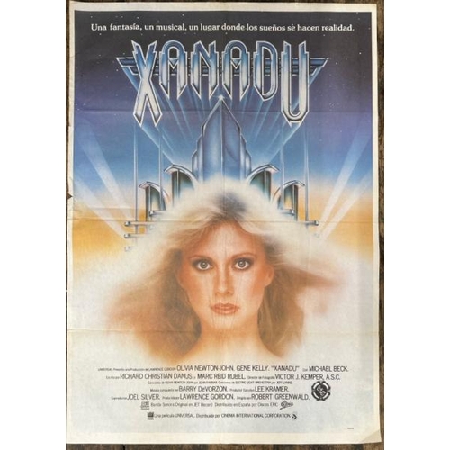 643 - XANADU STARRING OLIVIA NEWTON-JOHN AND GENE KELLY, ORIGINAL FILM POSTER, 71CM W X 100CM H