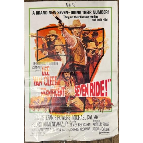 645 - THE MAGNIFICENT SEVEN RIDE!, ORIGINAL FILM POSTER, 72/29*?, 69CM W X 103.5CM H