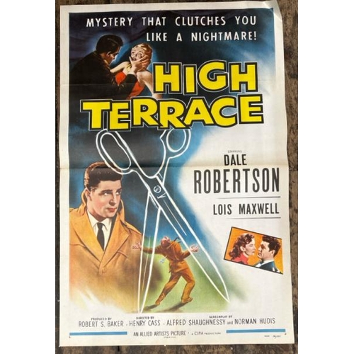 648 - HIGH TERRACE STARRING DALE ROBERTSON, ORIGINAL FILM POSTER, 56/551, 69CM W X 104CM H