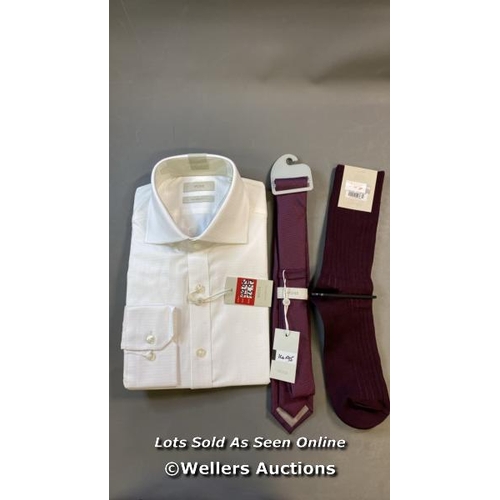 9539 - X1 MOSS SOCKS SIZE 7-11 / X1 MOSS NECK TIE SIZE ONE / X1 NEW MOSS SHIRT SIZE 39 / X1 NEW DKNY TROUSE... 