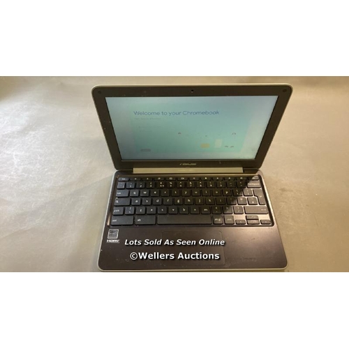 9611 - ASUS CHROMEBOOK MODEL C203X / SN: L6NXMA03L33527H - FACTORY SETTINGS RESTORED