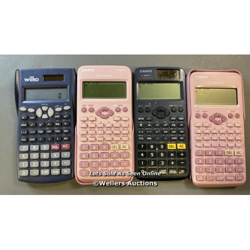 9658 - X4 CALCULATORS INCL. CASIO FX-83GT AND FX-85GT AND WILKO