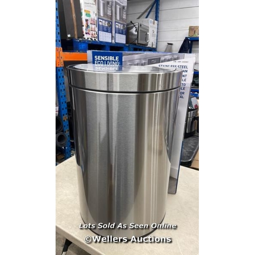 2019 - EKO STAINLESS STEEL SEMI-ROUND MOTION SENSOR BIN - 47L / MINIMAL SIGNS OF USE / P8