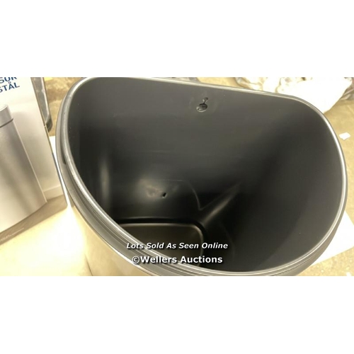 2019 - EKO STAINLESS STEEL SEMI-ROUND MOTION SENSOR BIN - 47L / MINIMAL SIGNS OF USE / P8