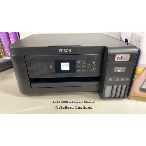 2028 - EPSON ET-2851 INK JET PRINTER / POWERS UP / MINIMAL SIGNS OF USE / C27