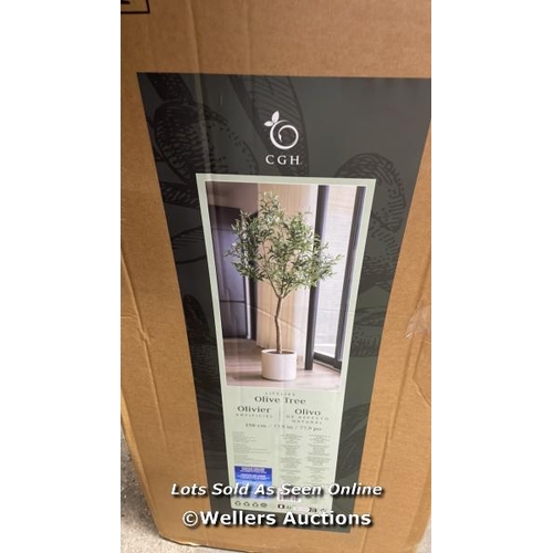 2081 - ARTIFICIAL OLIVE TREE IN PLANTER / APPEARS NEW OPEN BOX / P13