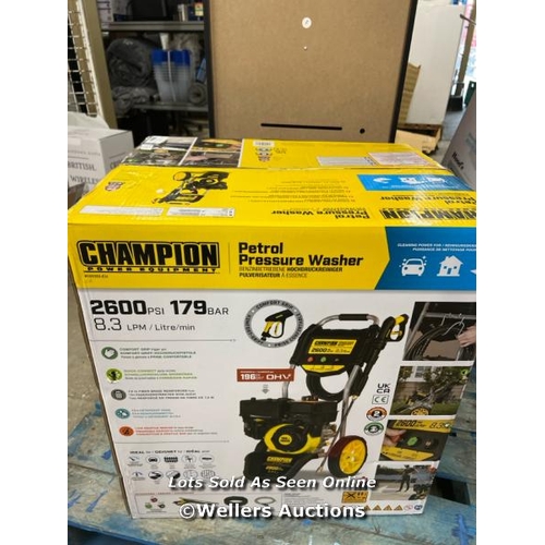 2096 - CHAMPION PETROL 2600 PSI PRESSURE WASHER / NOT FULLY TESTED / MINIMAL SIGNS OF USE / P