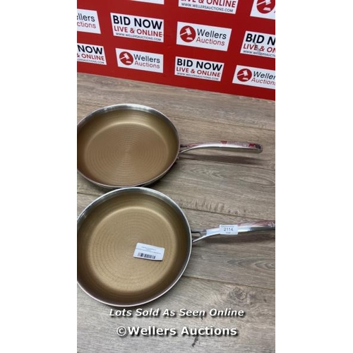 2114 - MASTERPRO STAINLESS STEEL ALUMINIUM FRYING PANS / SIGNS OF USE / C32