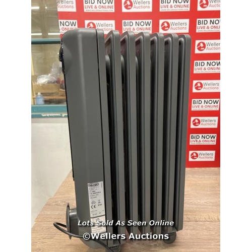 2134 - DE'LONGHI RADIA S OIL FILLED 1.5KW GREY RADIATOR TRRS0715E.G / POWERS UP / SIGNS OF USE / P5