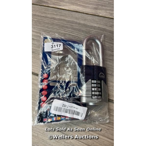 3117 - HENRY SQUIRE VULCAN 5 WHEEL LONG SHACKLE COMBINATION PADLOCK, 60 MM (LENGTH) / APPEARS NEW OPEN BOX ... 