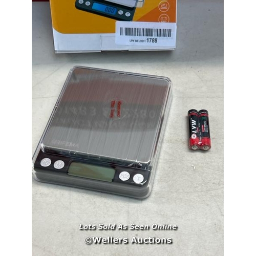 3122 - GRIFEMA GA2003 DIGITAL POCKET SCALES, (500G/0.01G) DIGITAL KITCHEN SCALE / APPEARS NEW OPEN BOX / H6... 