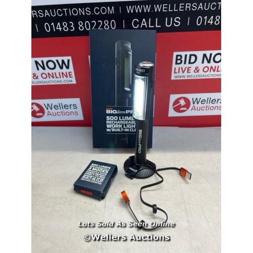 3136 - NEBO NE6640 BIG LARRY PRO FLASHLIGHT, HIGH POWER 500 LUMEN WORK LIGHT / POWERS UP / MINIMAL SIGNS OF... 