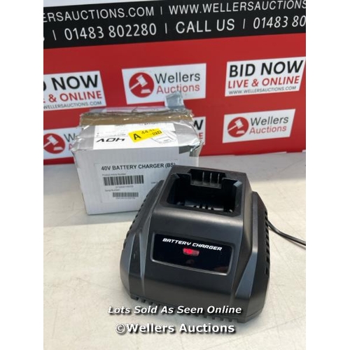 3146 - MOUNTFIELD 40V STANDARD CHARGER BS PLUG / POWERS UP / APPEARS NEW OPEN BOX / H67