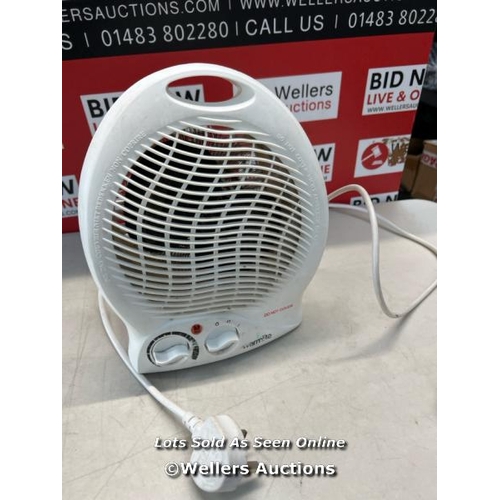 3154 - WARMLITE WL44002 THERMO FAN HEATER WITH 2 HEAT SETTINGS AND OVERHEAT PROTECTION, 2000W, WHITE / NO P... 