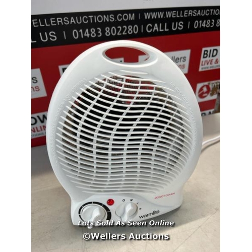 3155 - WARMLITE WL44002 THERMO FAN HEATER WITH 2 HEAT SETTINGS AND OVERHEAT PROTECTION, 2000W, WHITE / POWE... 