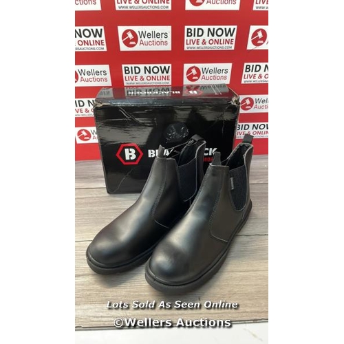 3180 - BLACKROCK SAFETY DEALER BOOTS BLACK, MENS WOMENS STEEL TOE CAP WORK BOOTS - SIZE 12 / APPEARS NEW OP... 