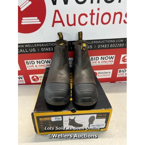 3182 - DEWALT GRAFTON DEALER SAFETY BOOT BROWN, WATER-RESISTANT SIZE 11 / MINIMAL SIGNS OF USE / H7