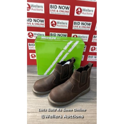 3184 - APACHE CRATER BROWN LEATHER SAFETY SHOE / SIZE 7 UK / APPEARS NEW OPEN BOX / H7