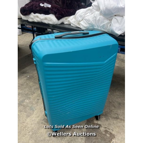 4722 - AMERICAN TOURISTER JETDRIVER LARGE 4 WHEEL SPINNER CASE / COMBINATION UNLOCKED / LOGO HAS COME OFF /... 