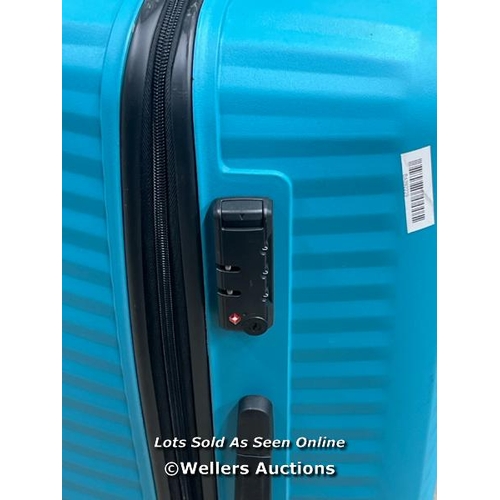 4722 - AMERICAN TOURISTER JETDRIVER LARGE 4 WHEEL SPINNER CASE / COMBINATION UNLOCKED / LOGO HAS COME OFF /... 