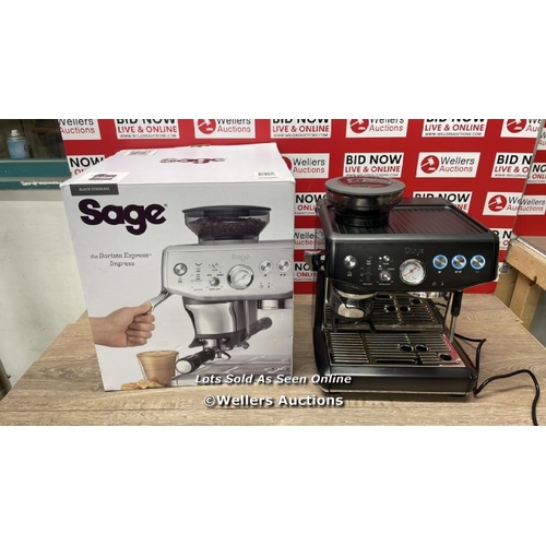 4753 - SAGE THE BARISTA EXPRESS IMPRESS BEAN TO CUP COFFEE MACHINE IN BLACK STAINLESS STEEL (SES876BST4GUK1... 