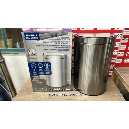 4761 - EKO STAINLESS STEEL SEMI-ROUND MOTION SENSOR BIN - 47L / SIGNS OF USE / P8