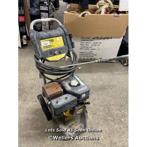 4781 - CHAMPION PETROL 2600 PSI PRESSURE WASHER / HEAVY SIGNS OF USE / UNTESTED / DAMAGED LANCE / MA