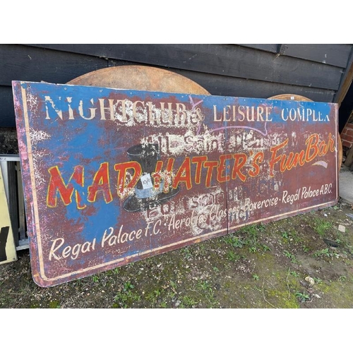 661 - VINTAGE MAD HATTERS FUN BAR METAL SIGN, 95CM (H) X 260CM (L)