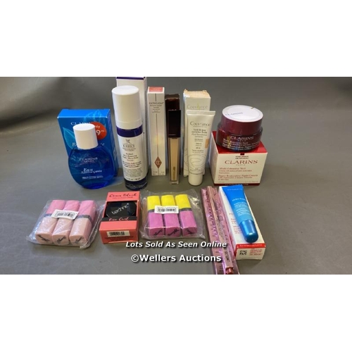 9580 - ASSORTMENT OF COSMETICS INCL. CLARINS TREATMENT FRAGRANCE, LIP BALM AND NITH CREAM, KIEHL'S SERUM, G... 