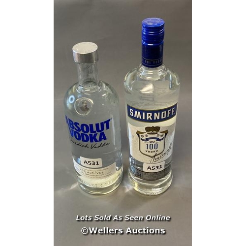 9600 - X1 NEW ABSOLUT VODKA 40% VOL. 1L AND X1 NEW SMIRNOFF N57 VODKA 50% VOL. 1L