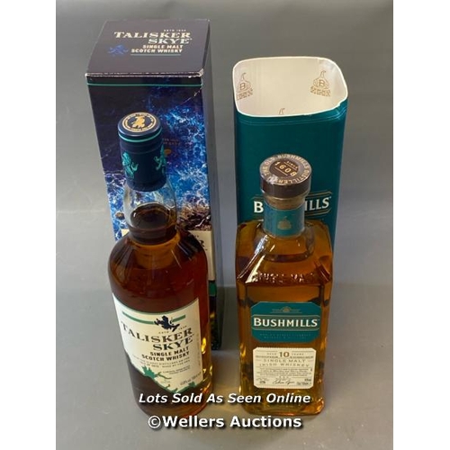 9606 - X1 NEW TALISKER SKYE WHISKY 45.8% VOL. 700ML AND X1 NEW BUSHMILLS 40% VOL. 700ML