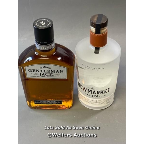 9608 - X1 NEW JACK DANIELS GENTLEMAN JACK WHISKEY 40% VOL. 70CL AND X1 NEW NEWMARKET GIN 42% VOL. 70CL