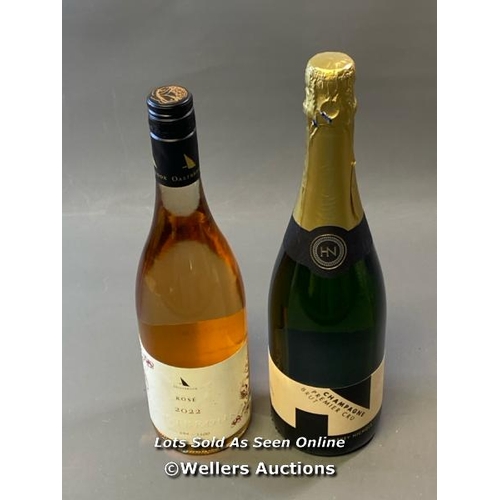 9609 - X1 NEW HARVEY NICHOLS CHAMPAGNE 12% VOL. 750ML AND X1 NEW OASTBROOK ROSE WINE 12% VOL. 750ML