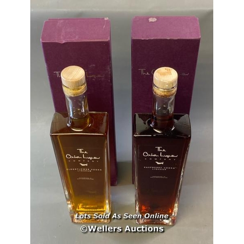 9611 - X1 NEW THE OXTON LIQUEUR ELDERFLOWER VODKA LIQUEUR 28% VOL. 500ML AND X1 NEW THE OXTON LIQUEUR RASPB... 